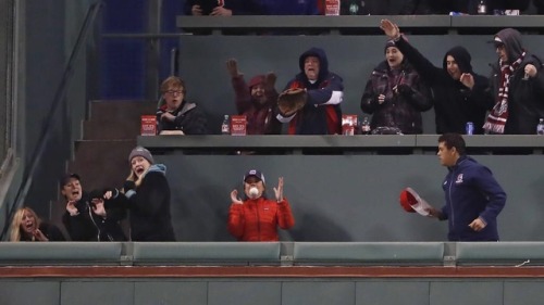 Photoshop Battles: Freaked out Red Sox fans from an oncoming home run. | sources