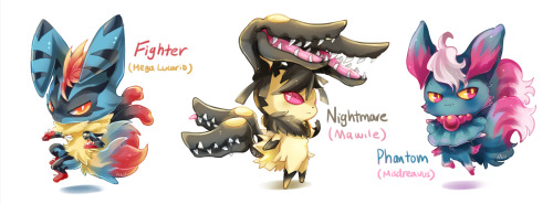 aku-usagi:  I got really attached to the male meowstic design in the last game and decided to make some variations for fun~ :”D