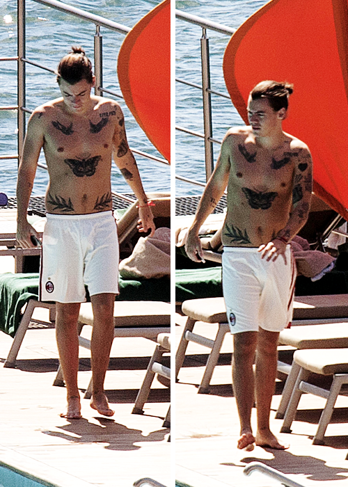 Harry Styles at the hotel pool in Milan, Italy. June 30th, 2014