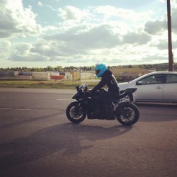 Spotted on deerfoot #geek #moterbike #awesome #cookiemonster