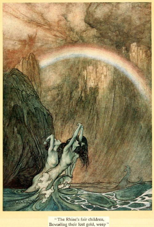 Arthur Rackham (1867-1939), ‘The Rhine’s Fair Children…’,   “The Rhin