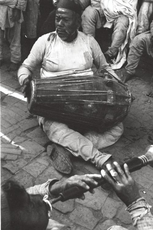 Photograph by Isamu Noguchi of street musicians in Kathamndu, Nepal, ca. mid- 1950sThe Noguchi Museu