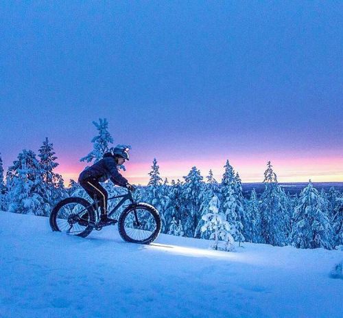 blog-pedalnorth-com: @Regrann from @rolloutdoors - Polarnight-Sunset riding with no any other voices