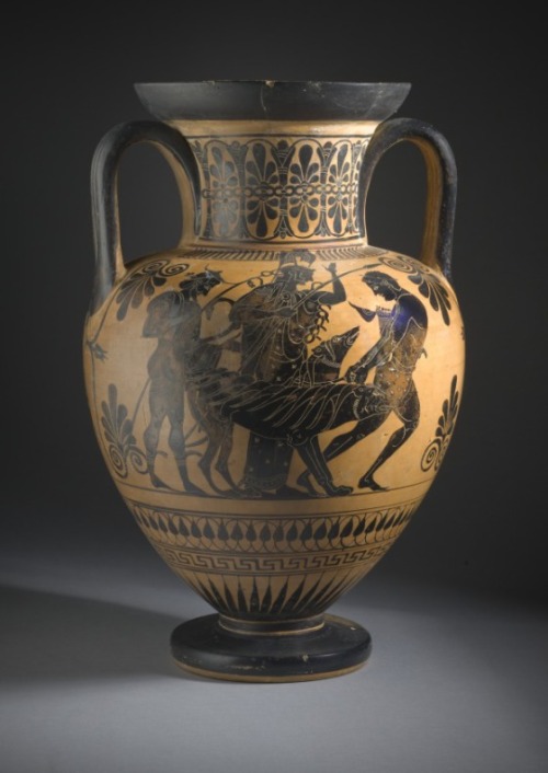 Neck-amphora with Herakles and Kerberos Attributed to the Edinburgh PainterAttica, Greece, late 6th 