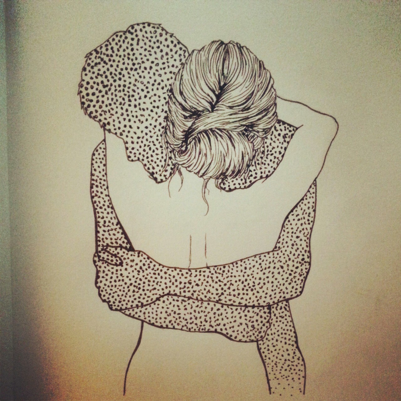 Sketch1day 011 Couple Calin Reconfort Sketch1day 011 Couple Calin Reconfort