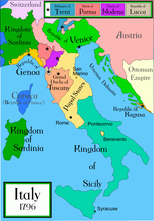 The Italian Peninsula in 1796