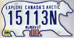 Jstn:  Important Canadian Innovation: Polar Bear-Shaped License Plate.