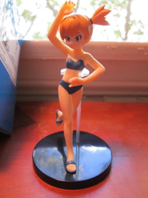 allthingsmisty:  Pokémon HG Misty Figure from Bandai! I love how determined she is here! Her pose is based on the original Pokémon Red & Blue (& Green) sprites where you battle her for the Cascade Badge! She’s very light and delicate, though!