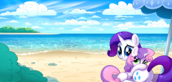 alexmichanikos:  Sisters at the Beach by CTB-36 lets post this to the right blog this time ._.’  D'awww &lt;3