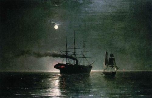  Иван Константинович Айвазовский Корабли в ночной тишине1888 