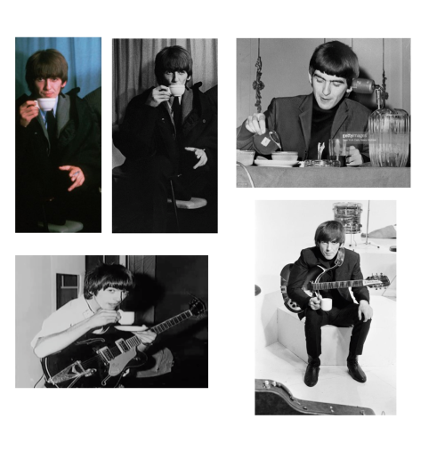 thateventuality: George Harrison and tea appreciation post Photos: Harry Benson, The Beatles Book, K