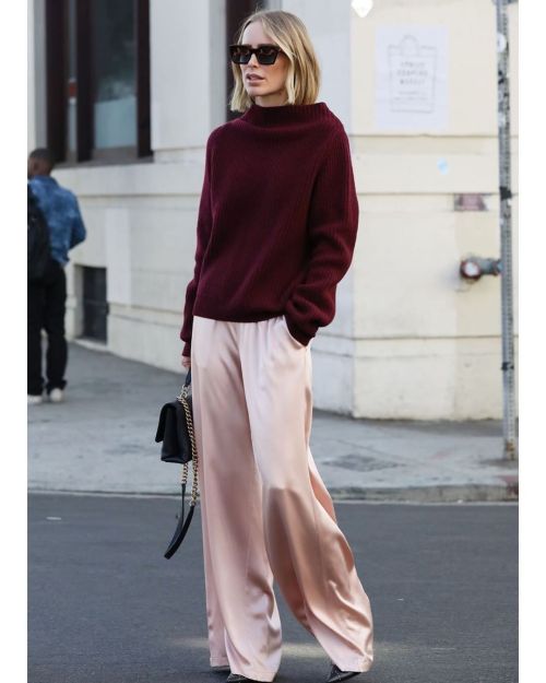 Pretty via @aninebing:“Burgundy + dusty pink = dream color combo. #love #style #streetstyle 