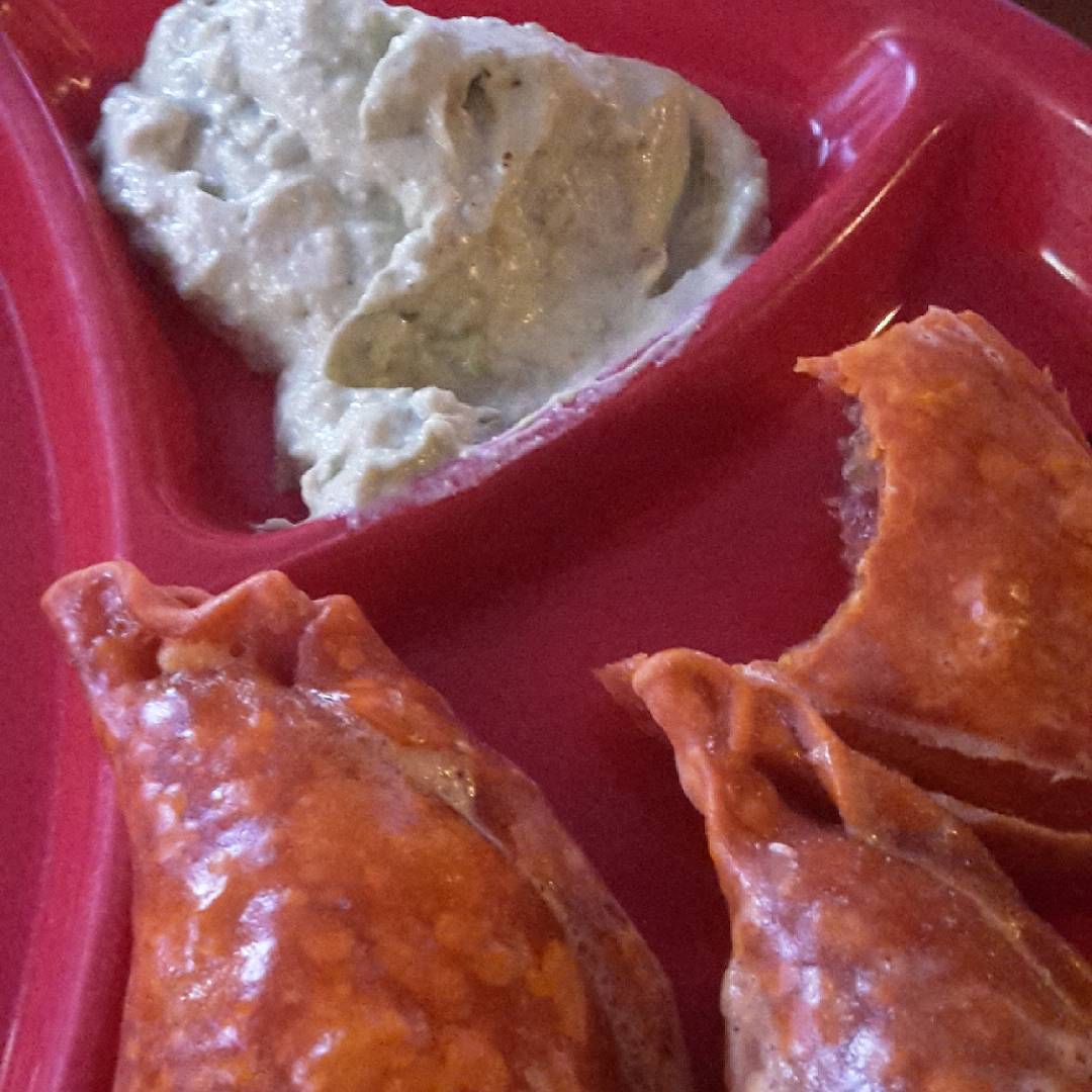 Dip:avocado, mayo,greek yogurt,hugarian paprika,garlic powder,and chipotle powder