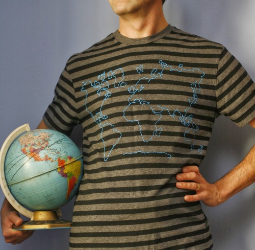 DIY Easy World Map Tee Shirt Tutorial from Just Chic. This is a really cheap and easy DIY using free