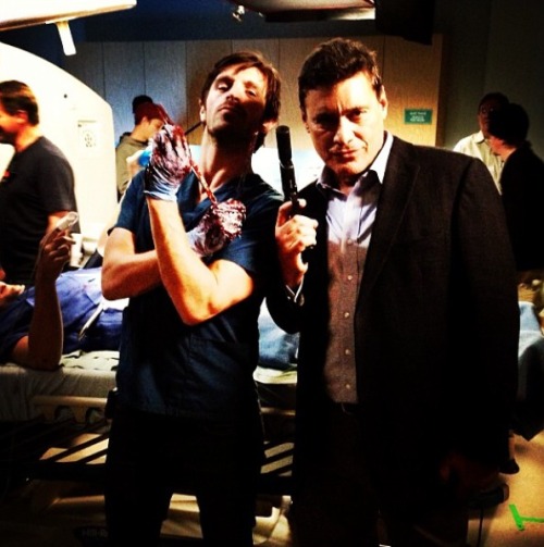 fyeahnbcnightshift:The legendary Steven Bauer (Scarface, Breaking Bad) on the set of NBC’s new show 