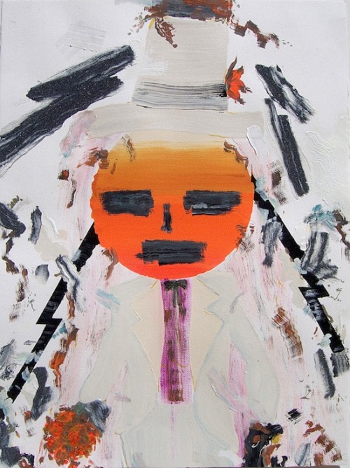 Rob Doran &ldquo;Gentleman&rdquo; ink, enamel, acrylic, carborundum grit on paper. 22