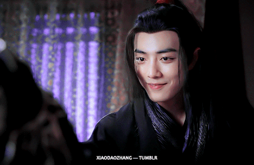 xiaodaozhang: [id: 6 gifs from the cdrama “the untamed”. the background is a soft purple