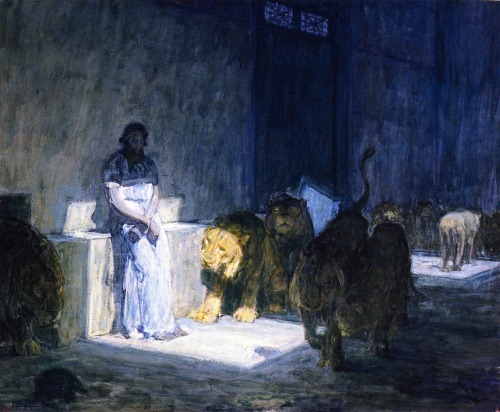 artist-tanner: Daniel in the Lions’ Den, 1917, Henry Ossawa Tanner