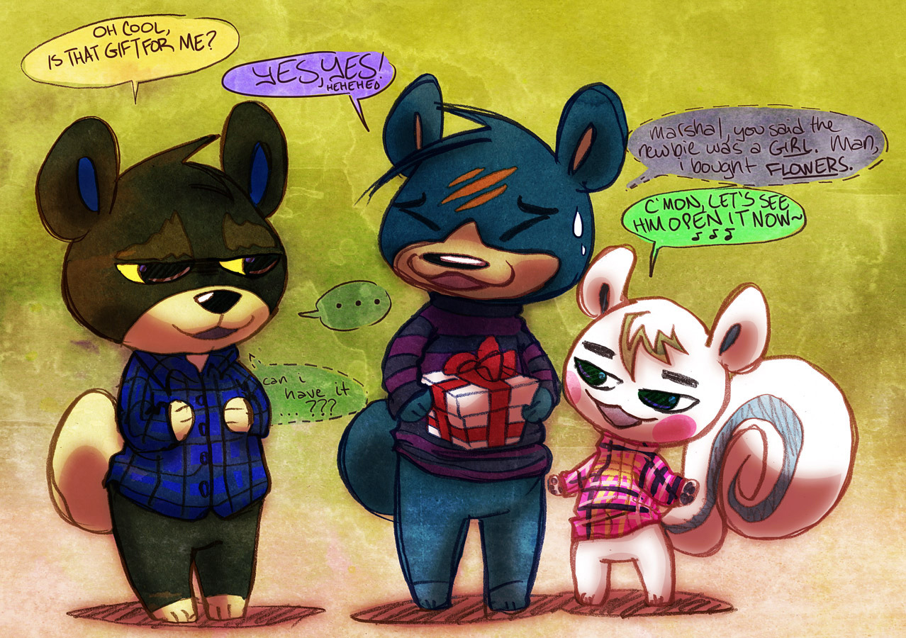 deenen:  BEAR MEETS BEAR, flowers might be an awkward gift.  And Marshal thinks