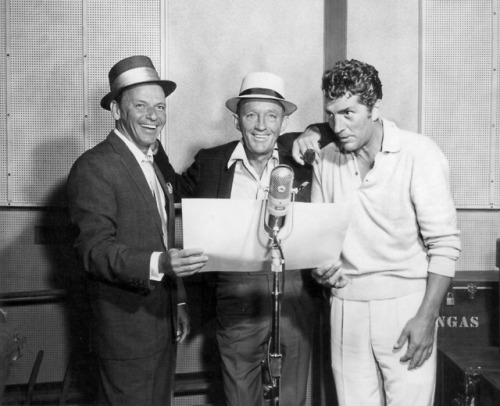 ladybegood: Frank Sinatra, Bing Crosby, and Dean Martin at a recording session, 1963