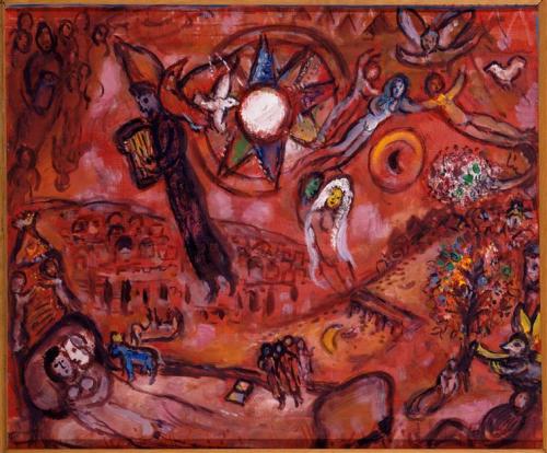 artist-chagall:Song of Songs V, 1965, Marc ChagallMedium: gouache,oil,paper