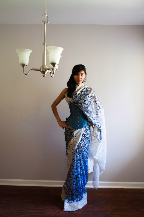 zessinna-saris:  zessinna-photography:  So I decided to take photos of all the lace saris. I also wanted to pair some of them up with my corsets, on top of them.   Still my favorite set of sari photos. :3 