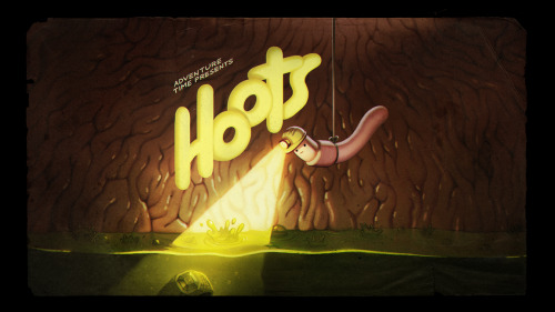 Hoots - title carddesigned by Andy Ristainopainted by Joy Angpremieres Thursday, May 14th at 7:30/6:30c on Cartoon Network