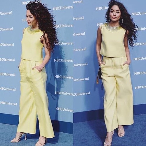 vanessahudgens:Wind blown and sun swept at the upfronts today!#styledbynat