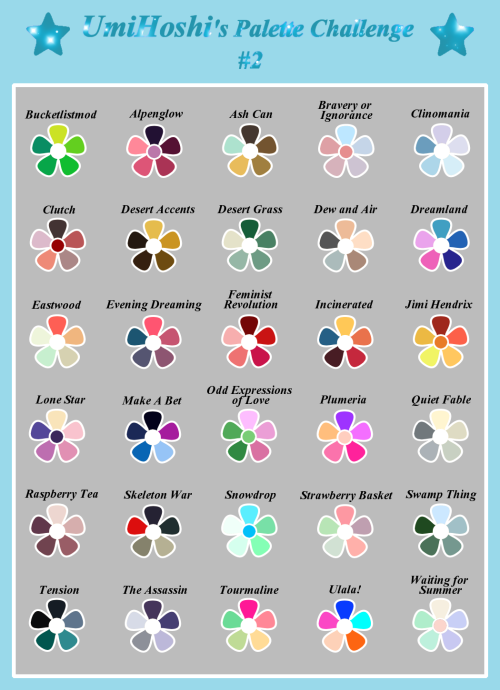 umihoshi-art: I’m having a lot of fun doing palette challenges, so I made some of my own~Feel free t