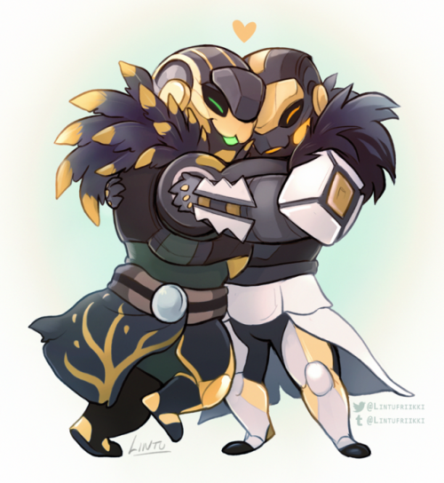 Helios and @steelsuit‘s Onyx being cute and cuddly! I love them both so much