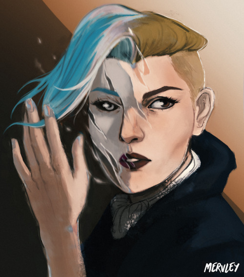 mervleydraws:here’s an illustration of my new garbage dnd child eris doing their changeling transfor