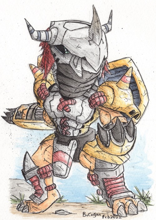 It’s what I’m good for.A little caricature of Wargreymon from the world of Digimon, abou