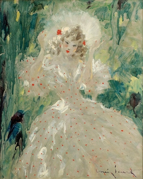 The Summer dress by Louis Icart (1880-1950)