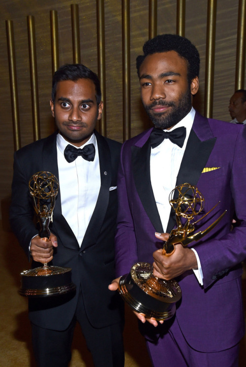 Aziz Ansari and Donald Glover at the 2017 Emmy Awards Governors Ball Celebrations on September 17, 2