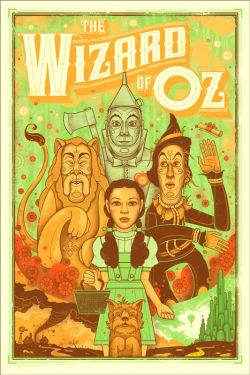 popfilm-deactivated20170326:  The Wizard of Oz (1939) Directed by Victor Fleming. Mondo Poster by Graham Erwin. 