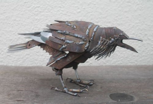 laurelcrownedkitten:  awkwardfortuneteller:  awesome-picz:  Artist Turns Scrap Metal Into Animals.   The artist is JK Brown. Please always remember to give credit to artists.  He’s on Etsy if you’ve got money to spend 