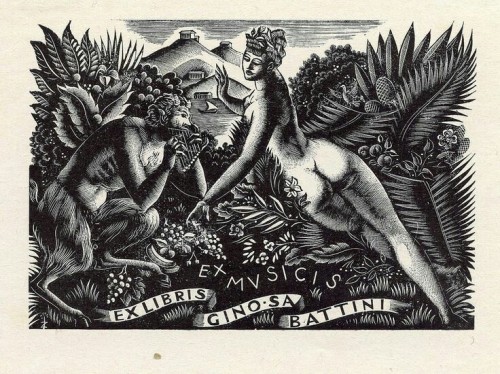 Italo Zetti. Bookplate.