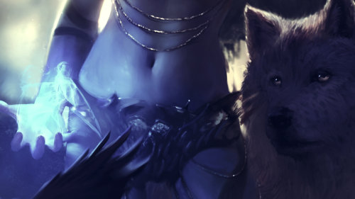 c0ry-c0nvoluted:Another cool breakdown of   Wojtek Fus  ’s digital art. This one’s called “Goddess of the Sacred Forest”. -cc