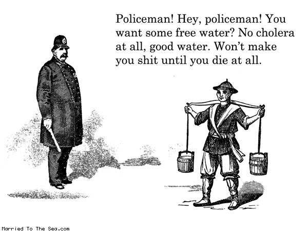 marriedtotheseacomics:  Free water for cops. From Married To The Sea. 