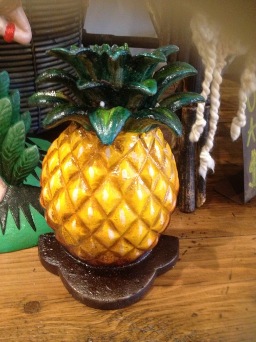 Just when I thought my tropical obsession was coming to an end I found a pineapple bookend. Books+pi