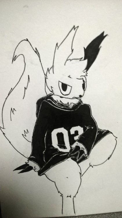 a-monsterr: zangoose x jersey hoodie thingyjpn-meowstic!7 very very cute and cool!