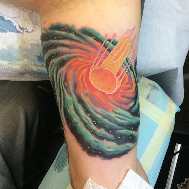 My recently made Fibonacci Spiral Galaxy by Isabele Santos itsantos  PEBrazil Pontilism blackwork  rtattoos