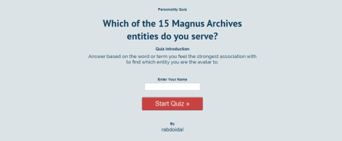 rabdoidal:hey yall i made a fuckin uhhhhhh TMA quiz (i might add more in the future)