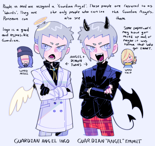 zhampy: [SUBMAS] I’m just a sucker for angel/demon stuff :3c They swapped colours.