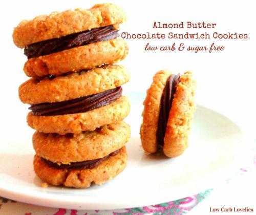 Almond Butter Chocolate Sandwich CookiesFlourless almond butter cookies stuffed with a fudgy chocola