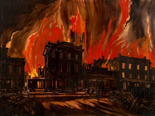 Pre-production set paintings from GONE WITH THE WIND (1939).