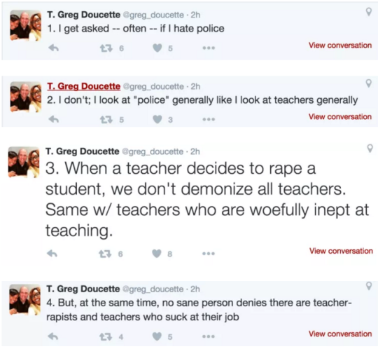 blackmattersus:    T. Greg Doucette is a criminal defense lawyer in North Carolina who also writes a legal blog. And he’s got some things to say:   In a 43-part tweetstorm on Tuesday, Doucette recounted a recent experience defending a 17-year-old black