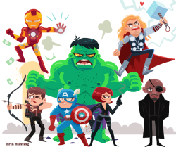 erinhuntingillustration:  This weeks Fanart Friday is The Avengers!