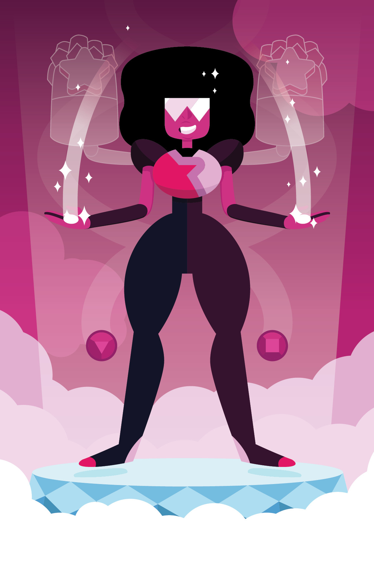 dk-sketchbook:  Ruby + Sapphire = Garnet My Favorite Gems. I really wanted to show