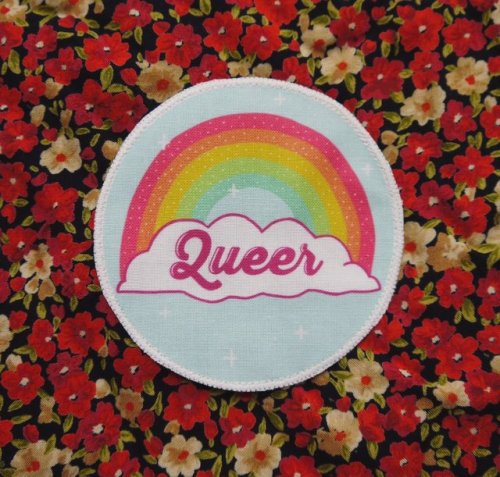 snootyfoxfashion:Queer Iron On Patch from MoonAndBearShop ️‍ This is a queer-positive post. Plea
